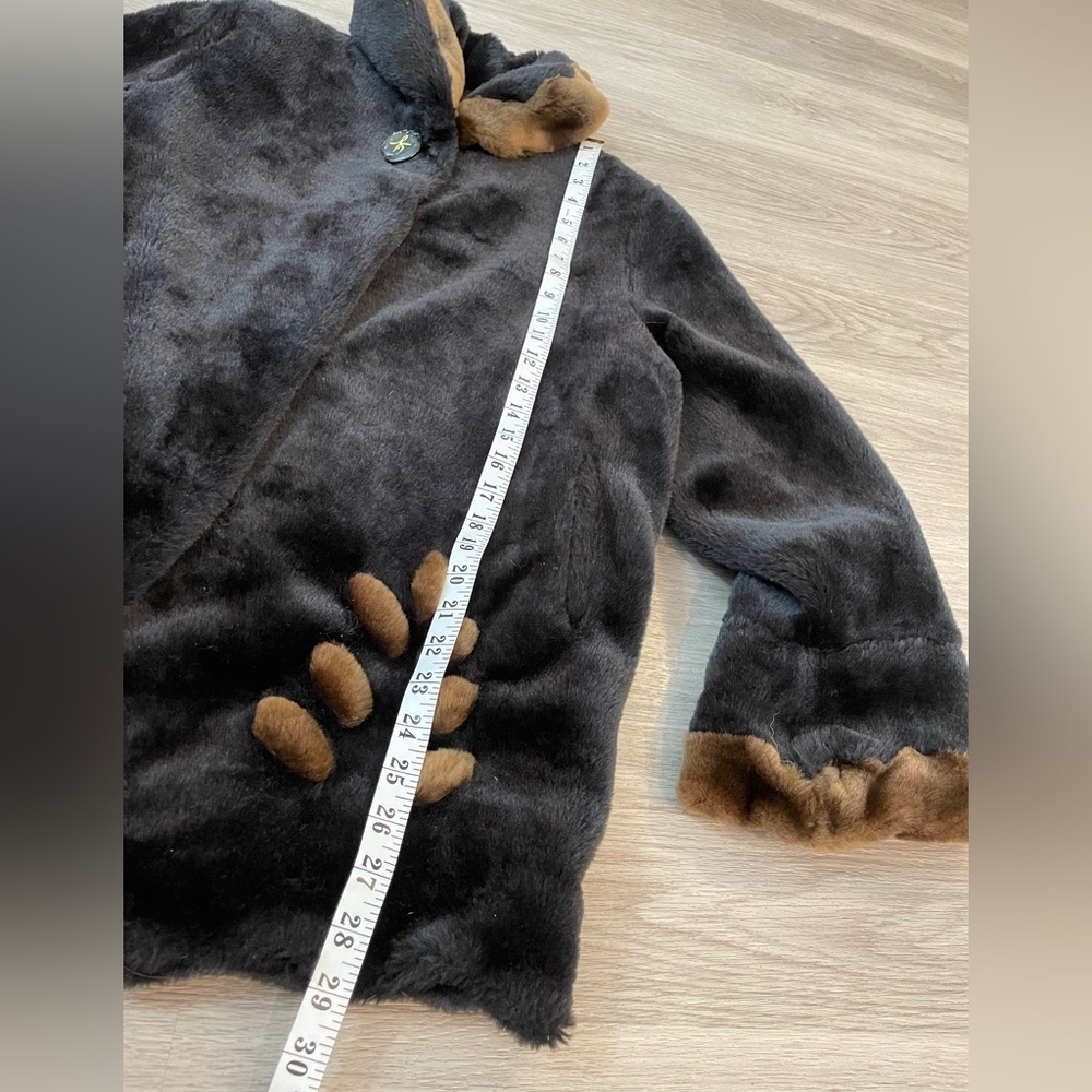 NWT - MODEL FRANCE Luxurious Black & Brown Teddy Faur Fur Jacket. - Picture 7 of 12